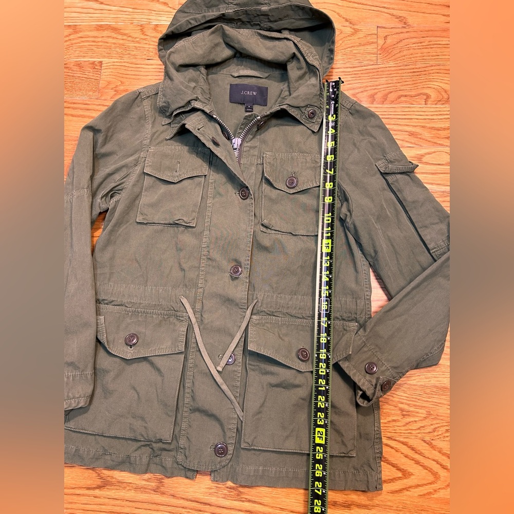 J. Crew Olive Green Utility‎ Field Jacket Downtown Perfect Lightweight Jacket - Picture 3 of 11